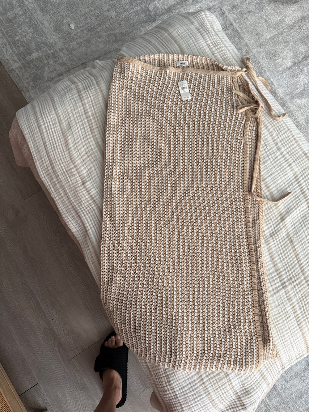 Aerie Beige Knit Wrap Skirt - Brand:
